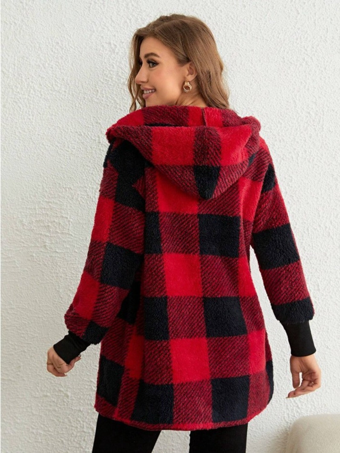 Isabella Plaid Hooded Coat In Multi Colors