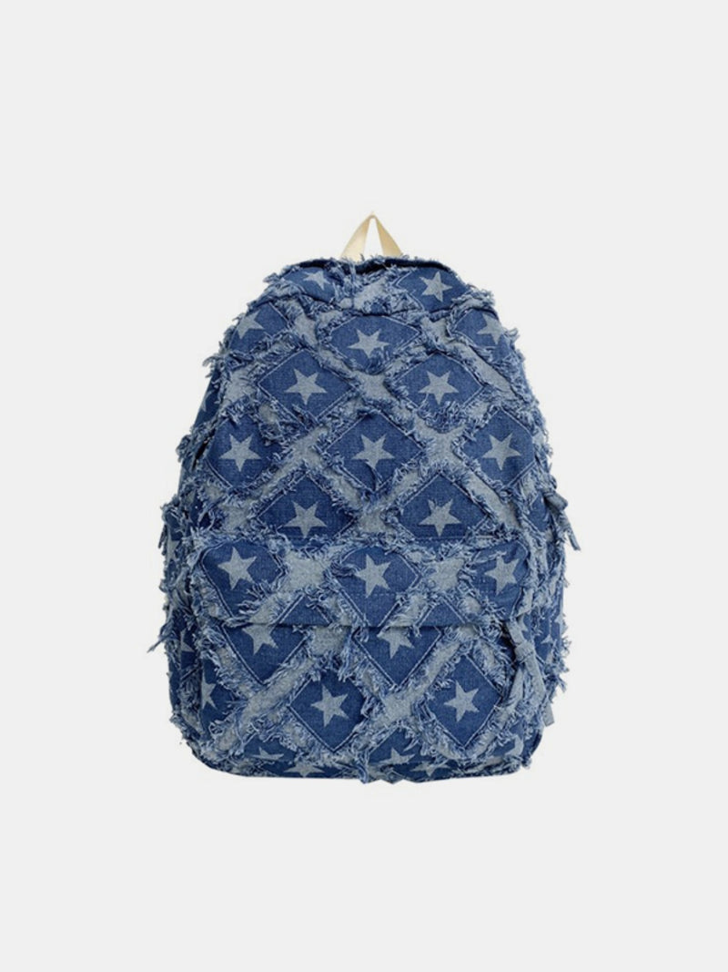 Star Denim Backpack Bag In Multi Colors