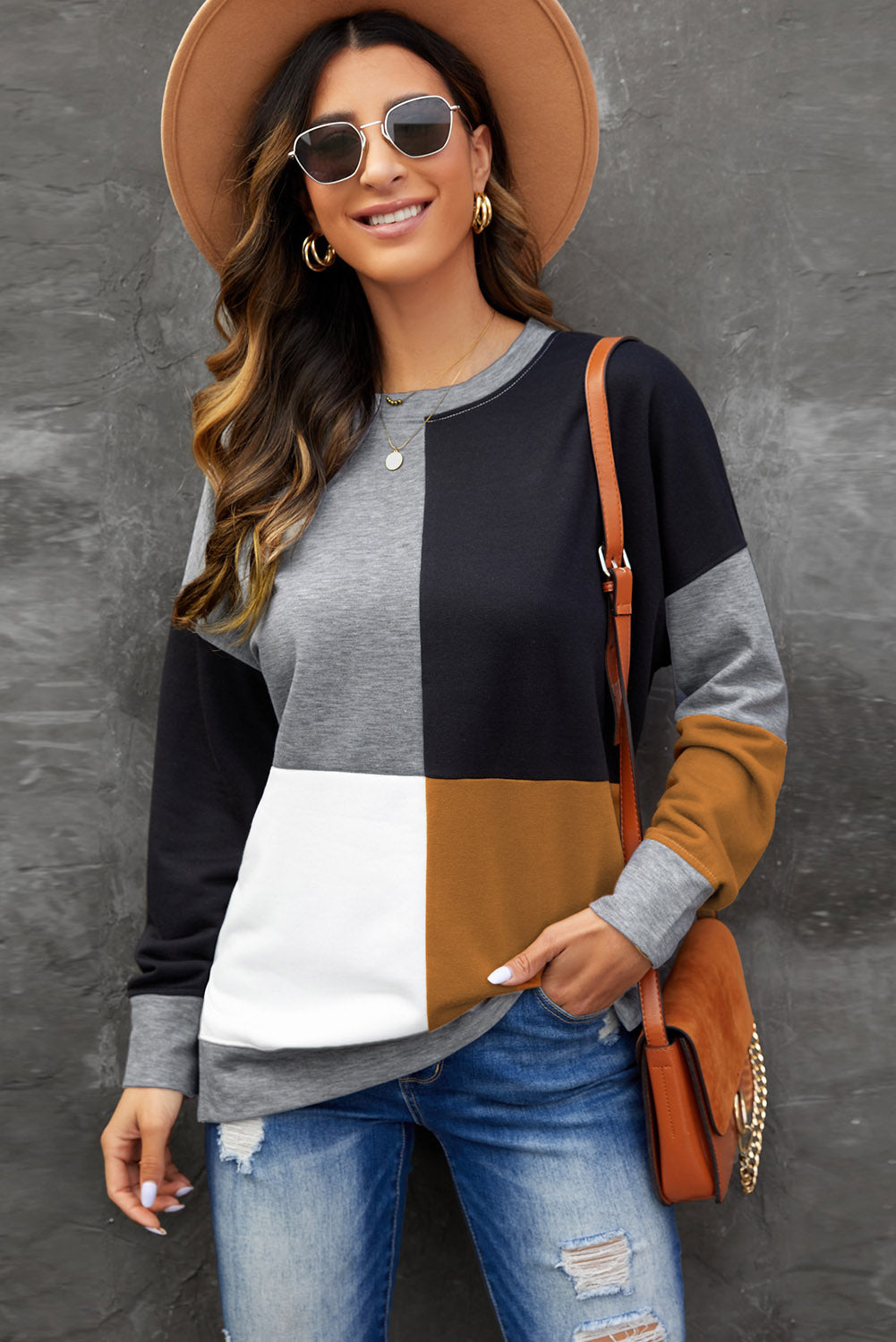 Selena Color Block Sweatshirt