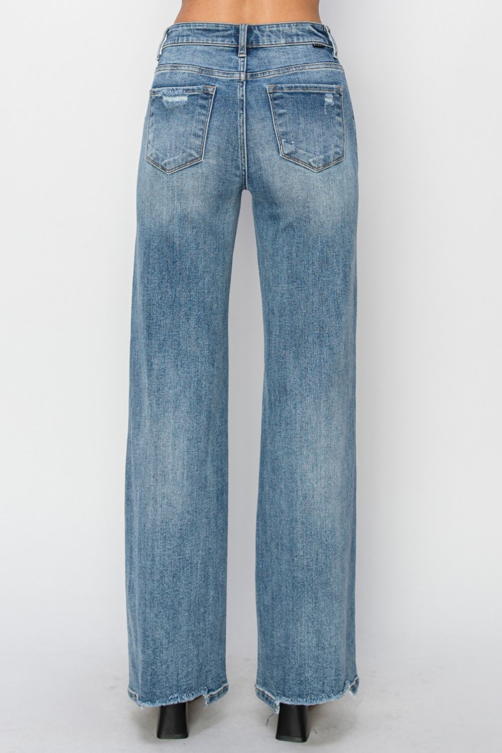 Jaylene High Waist Distressed Wide Leg Jeans