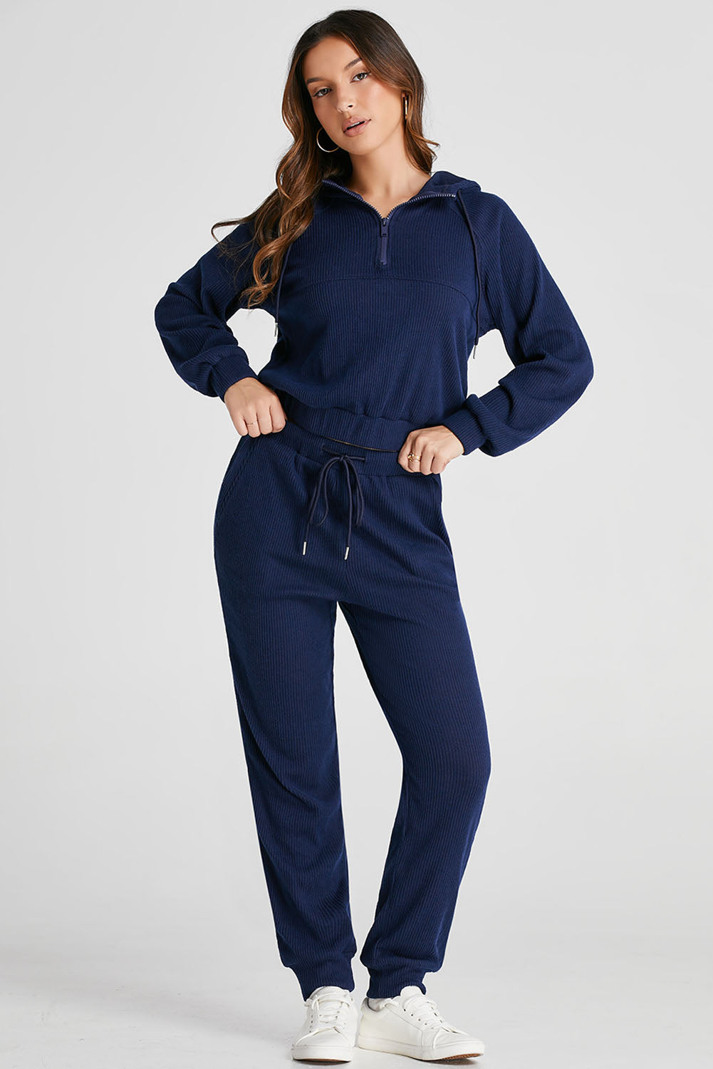 Camilla Drawstring Half Zip Hoodie and Joggers Active Set