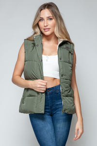 Emery Snap and Zip Closure Hooded Vest