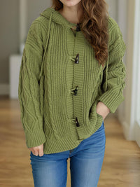 Aria Cable-Knit Hooded Cardigan