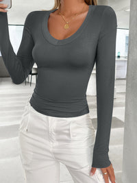 Lovelet V-Neck Long Sleeve T-Shirt In Multi Colors