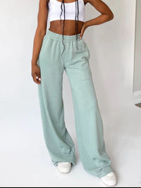 Elastic Waist Wide Leg Pants