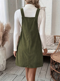 Kaia Pocketed Wide Strap Overall Dress