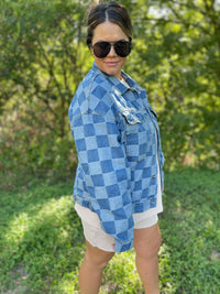 PREORDER: Checkered Denim Jacket