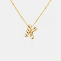 Gold-Plated Bubble Initial Necklace