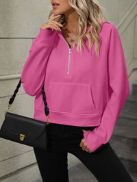 Zayla Raglan Sleeve Zip-Up Hoodie with Pocket