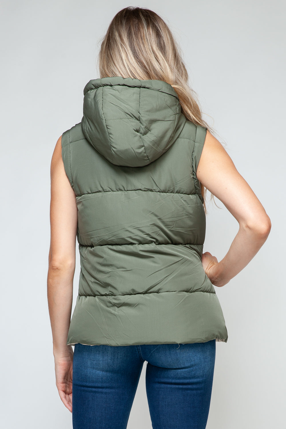 Emery Snap and Zip Closure Hooded Vest