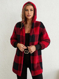 Isabella Plaid Hooded Coat In Multi Colors