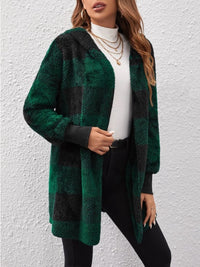 Isabella Plaid Hooded Coat In Multi Colors