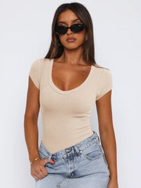 Olivia Scoop Neck Cap Sleeve Top