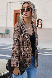 Sara Plaid Buttoned Blazer