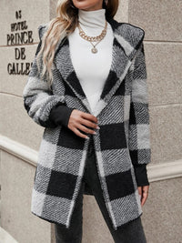 Isabella Plaid Hooded Coat In Multi Colors