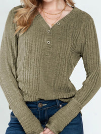 Evelyn Textured V-Neck Top