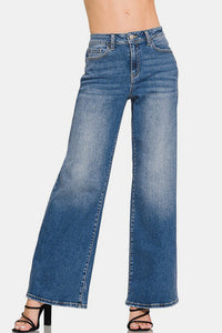 High Rise Wide Leg Jeans with Pockets