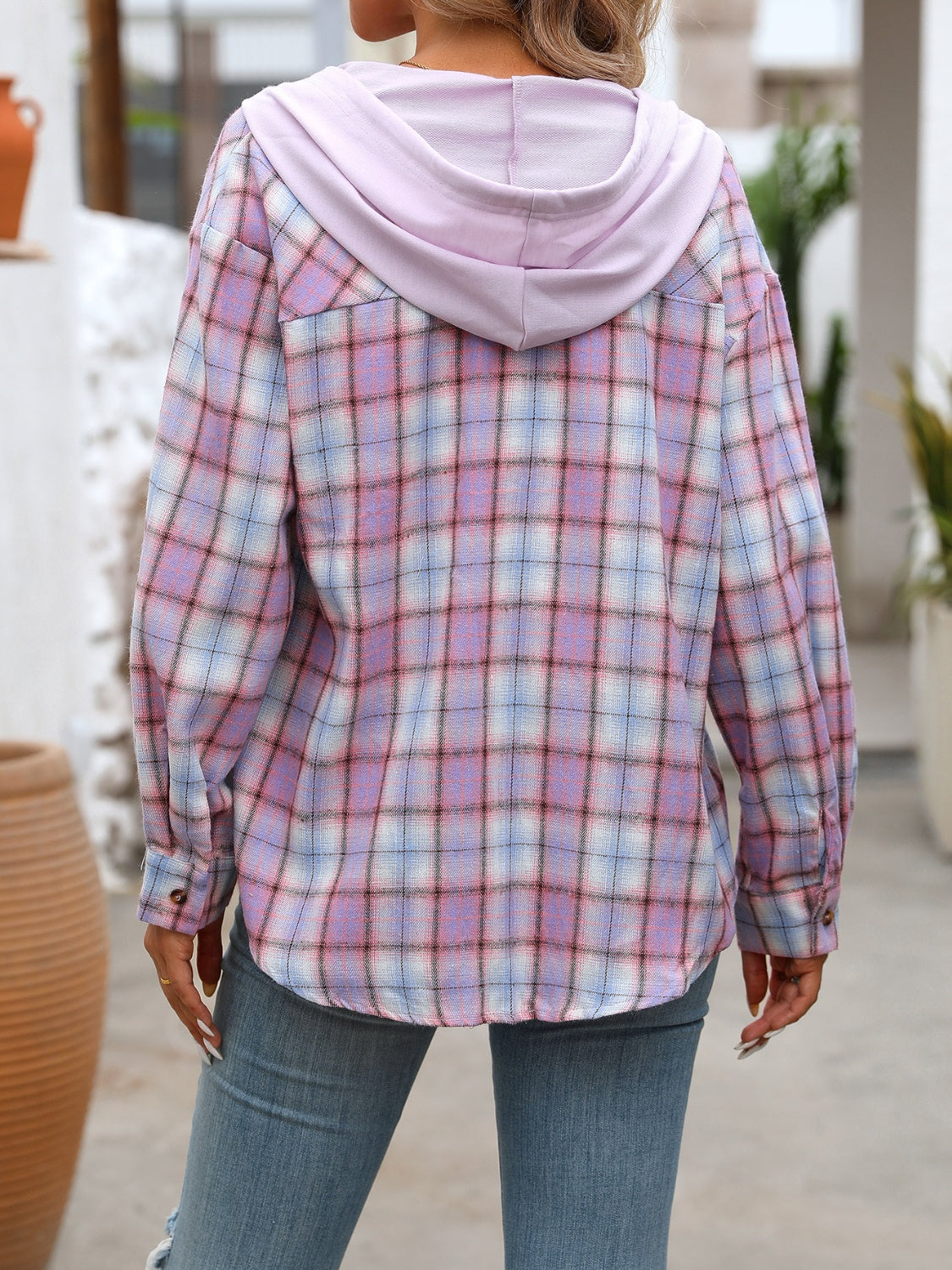 Aurora Plaid Hooded Jacket