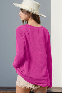 Notched Thumbhole Long Sleeve Tee