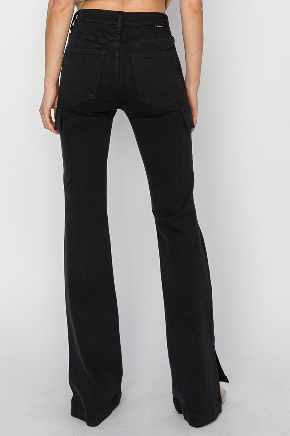 Risen Remi High Rise Side Slit Cargo Bootcut Jeans