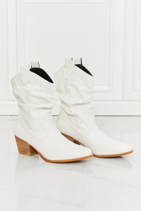 Addison Scrunch Cowboy Boots in White