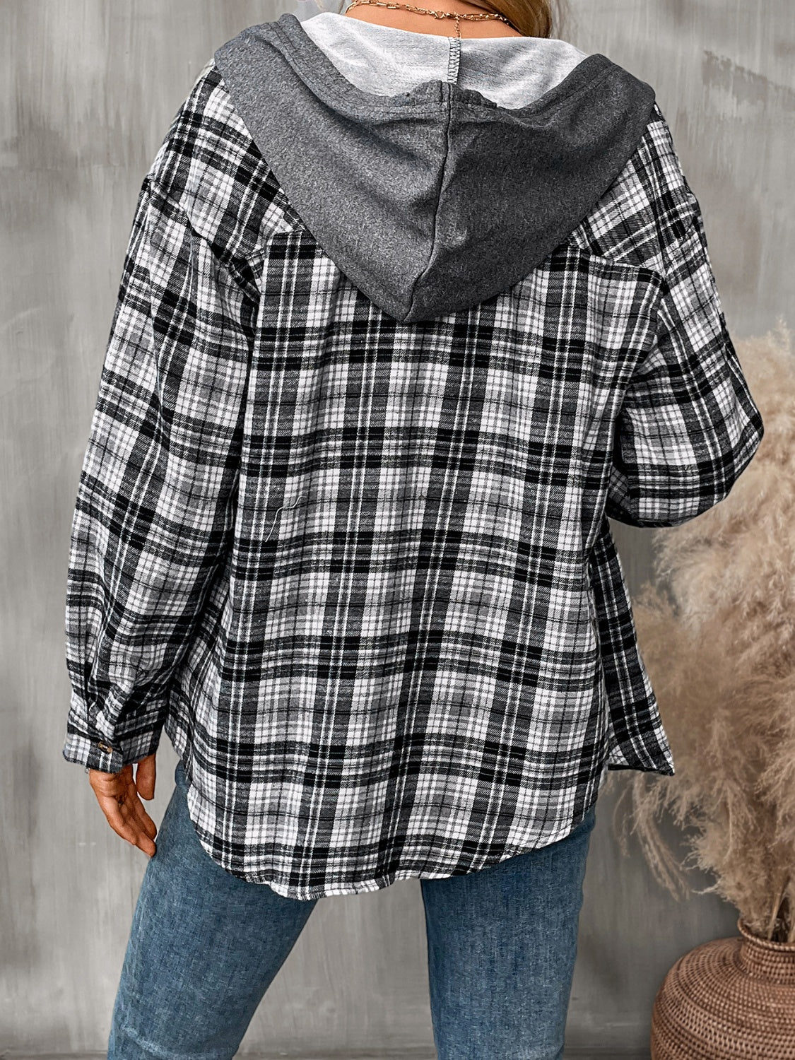 Aurora Plaid Hooded Jacket