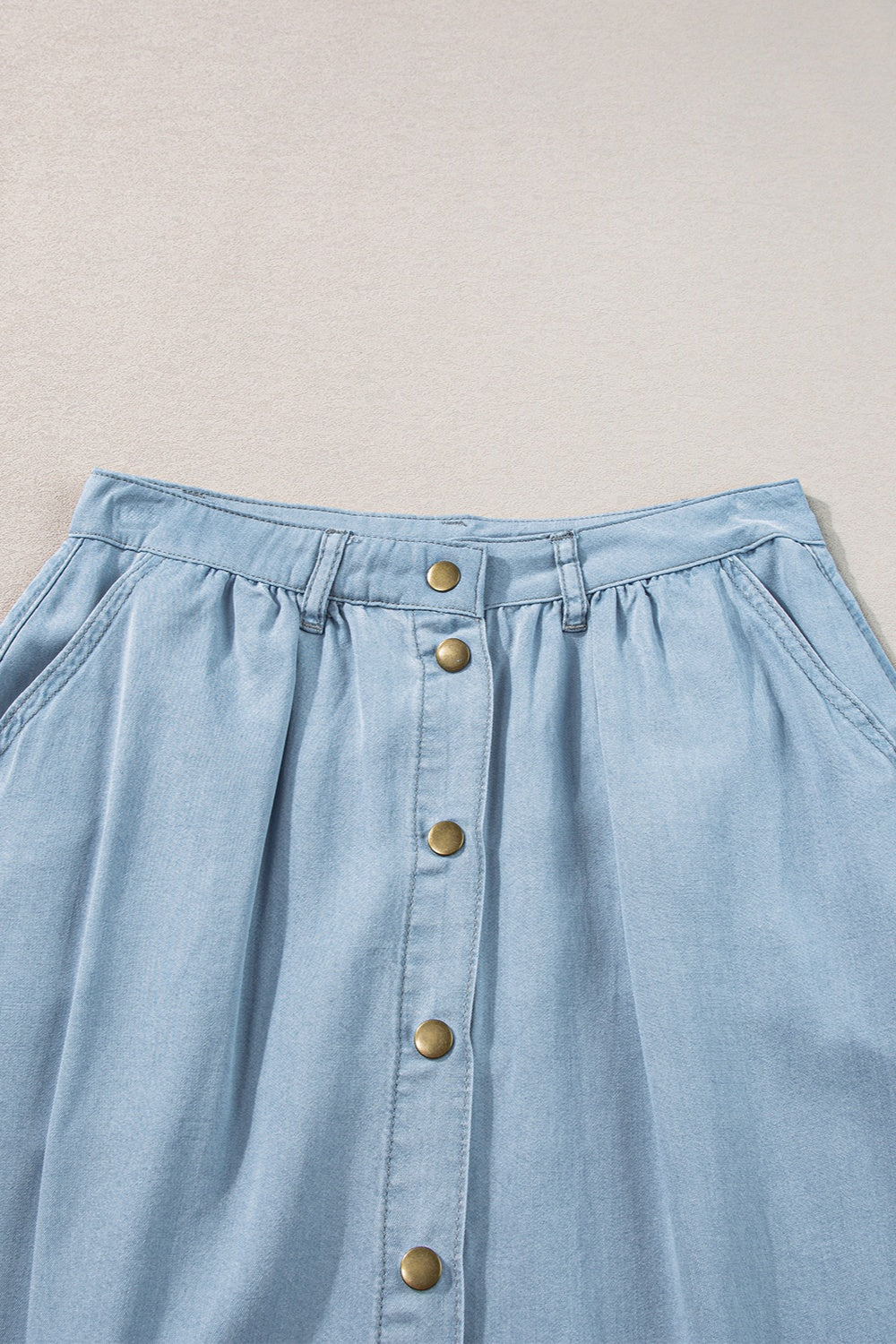 Melody Snap Down High Waist Denim Skirt