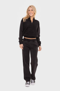 Elastic Waist Fleece Pants with Pockets