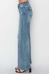 Jaylene High Waist Distressed Wide Leg Jeans