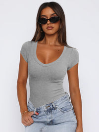 Olivia Scoop Neck Cap Sleeve Top