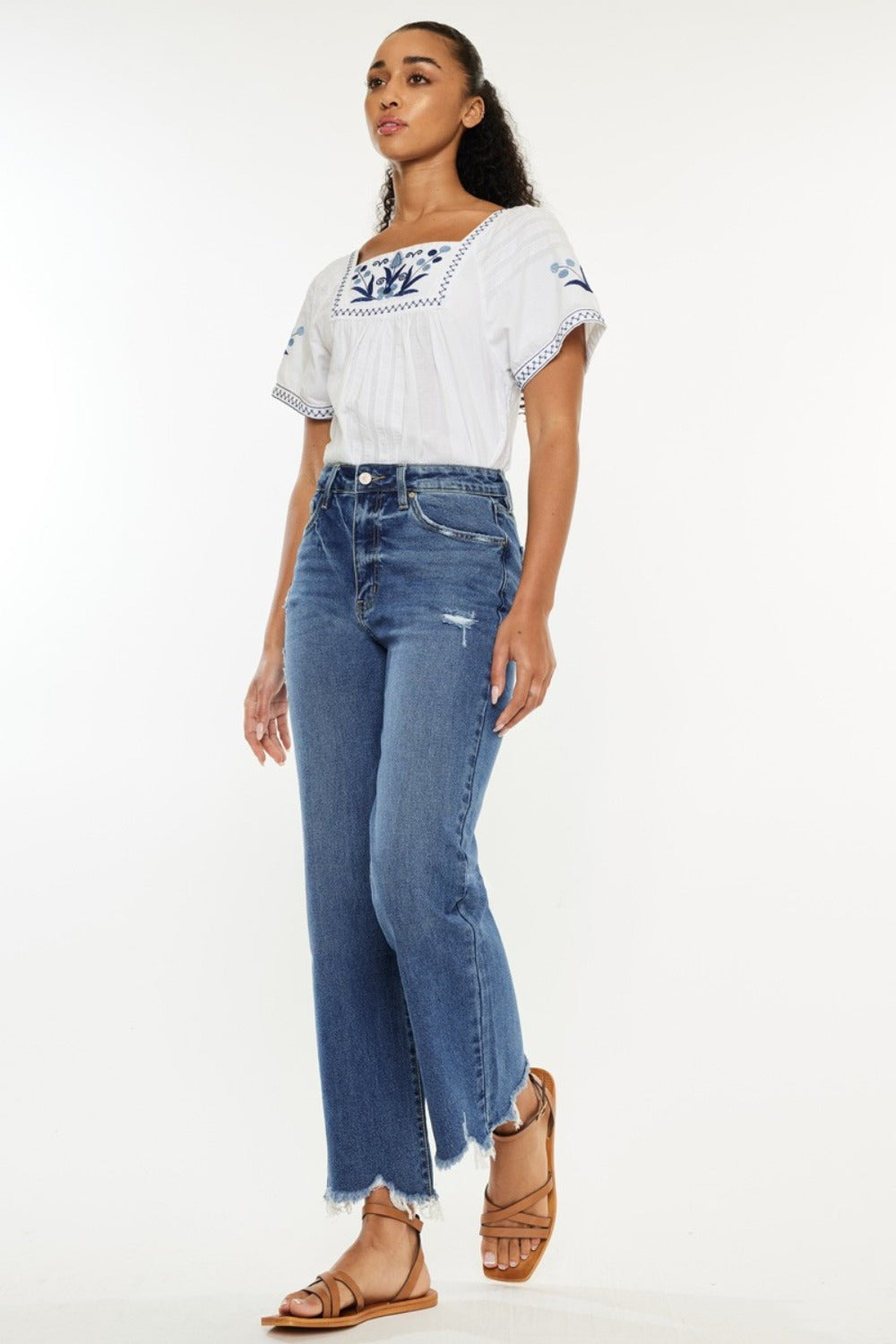 Palmer High Rise Slim Wide Leg Jeans