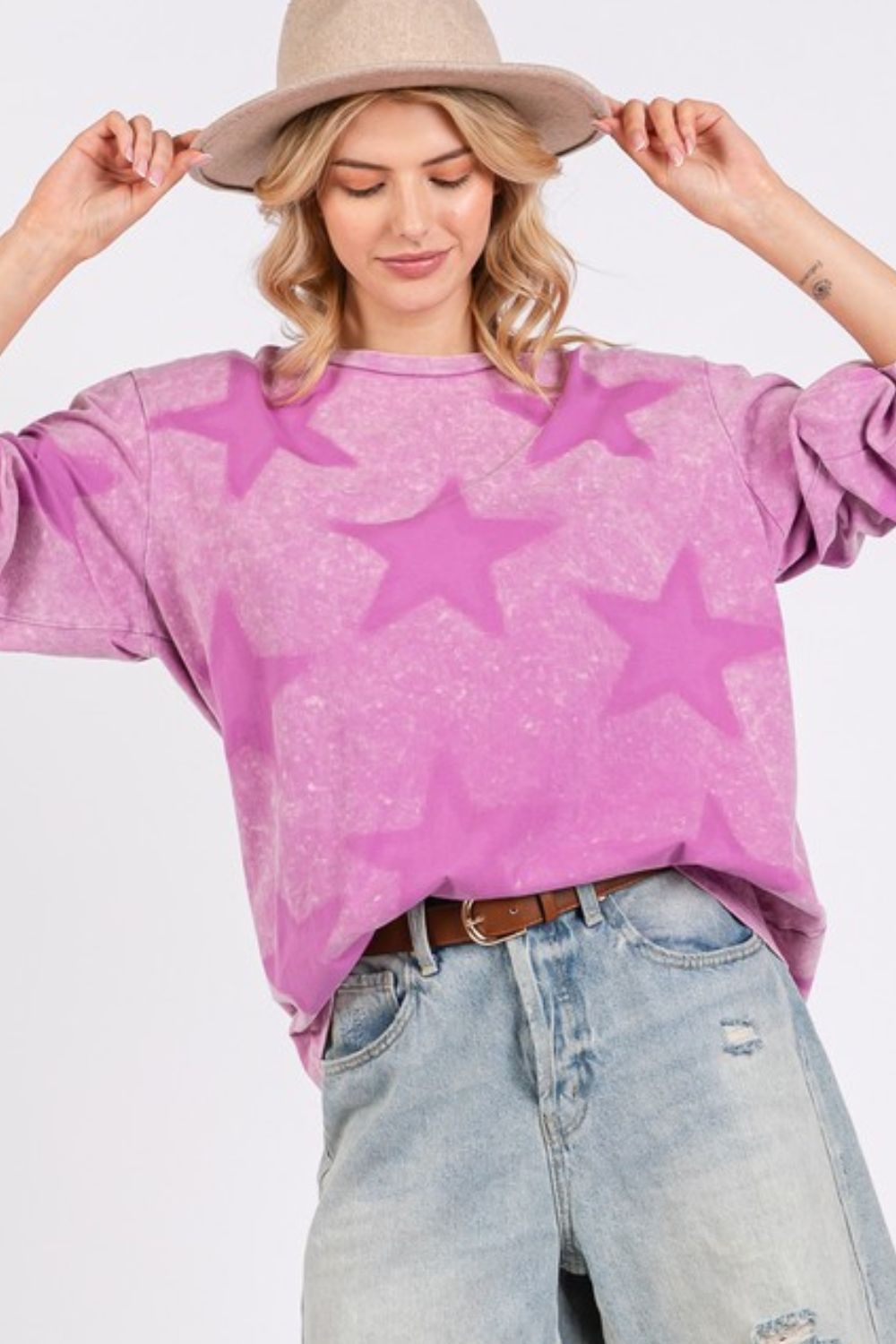 Mineral Wash Star Pattern Tee