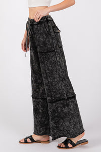 Adaline Mineral Washed Terry Wide Leg Pants