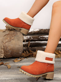 Thermal Fuzzy Block Heel BootsMulti Colors