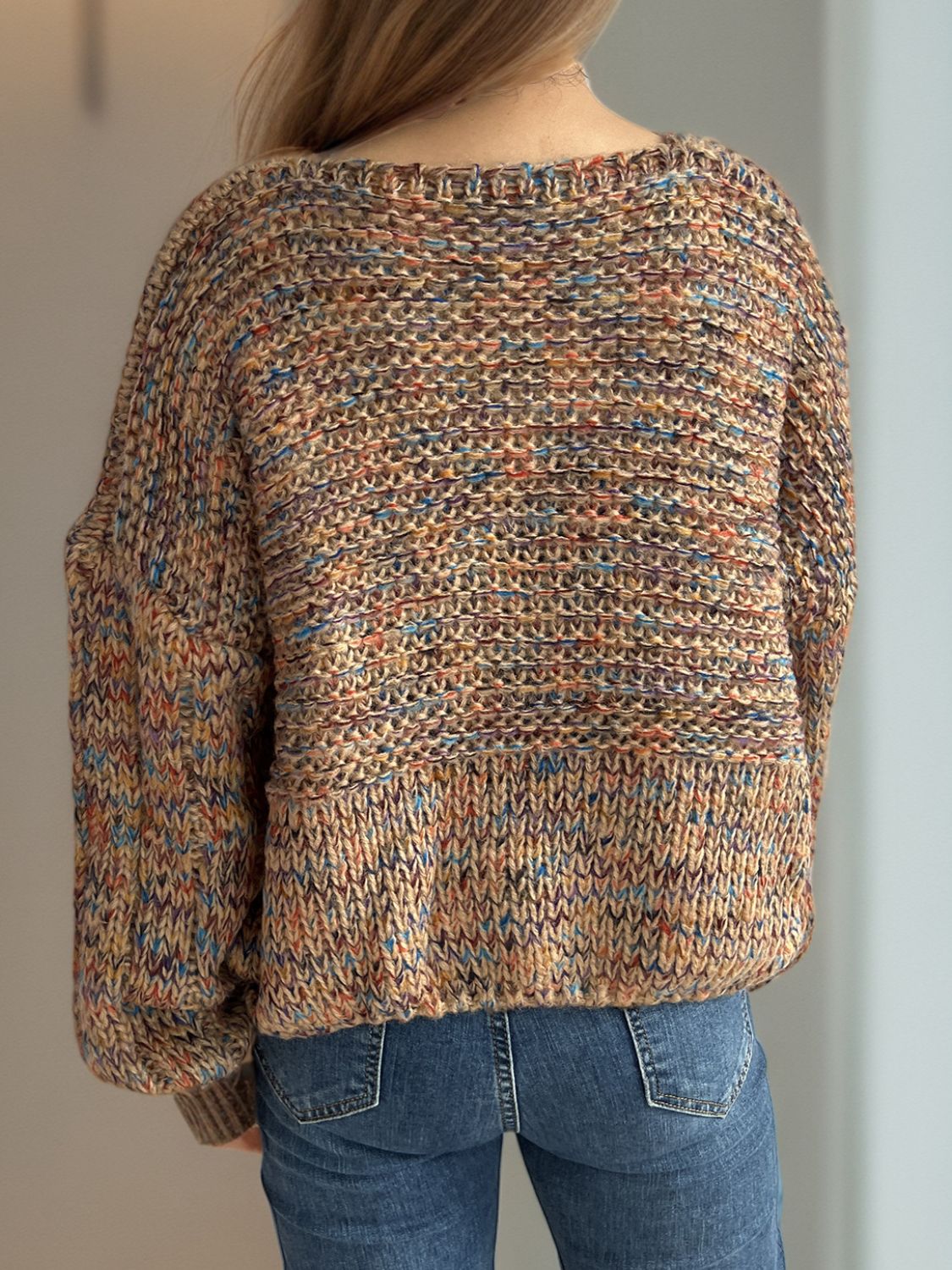 Josie Dropped Shoulder Sweater In Multi Colors