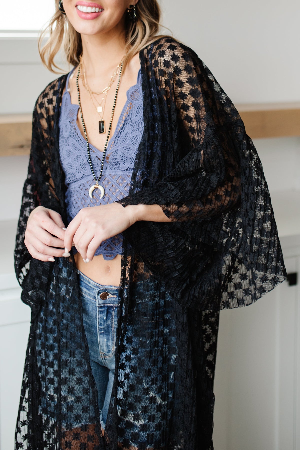 Beachside Babe Kimono in Black