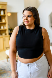 Best Friends Cropped Tank in Black