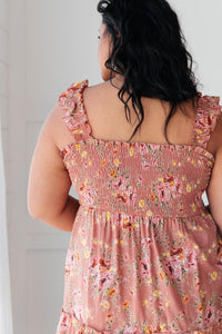 Blushing Beauty Smocked Midi Dress