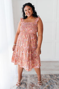 Blushing Beauty Smocked Midi Dress