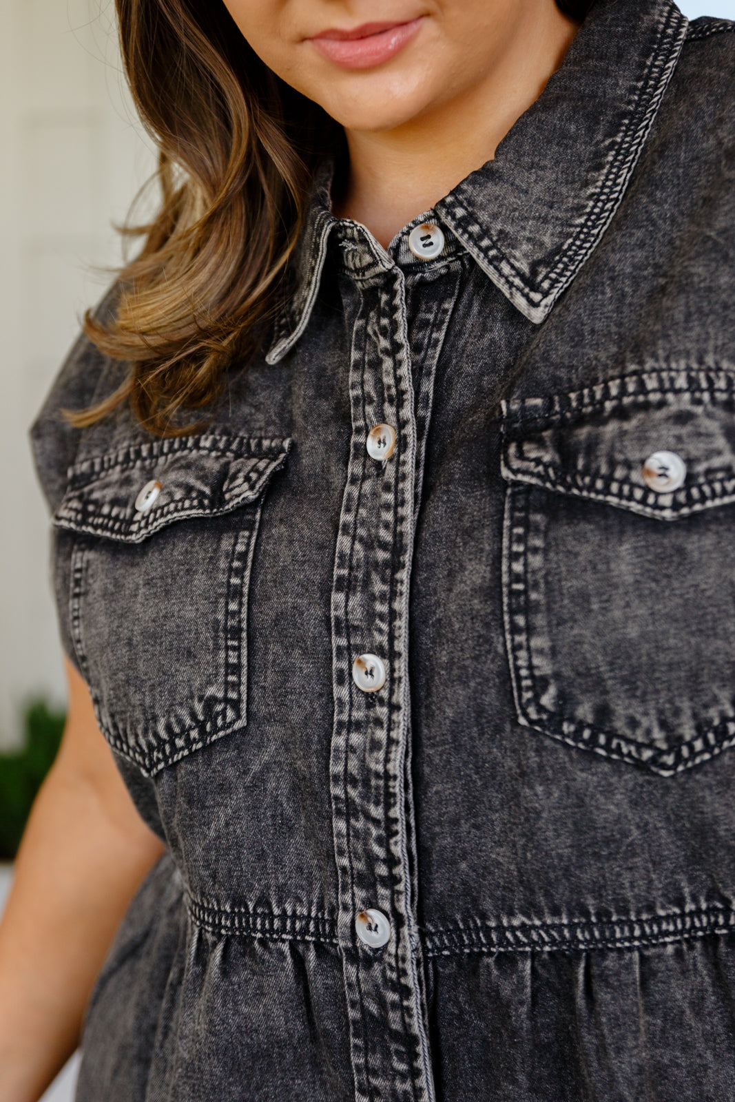 Cool and Carefree Denim Button Down