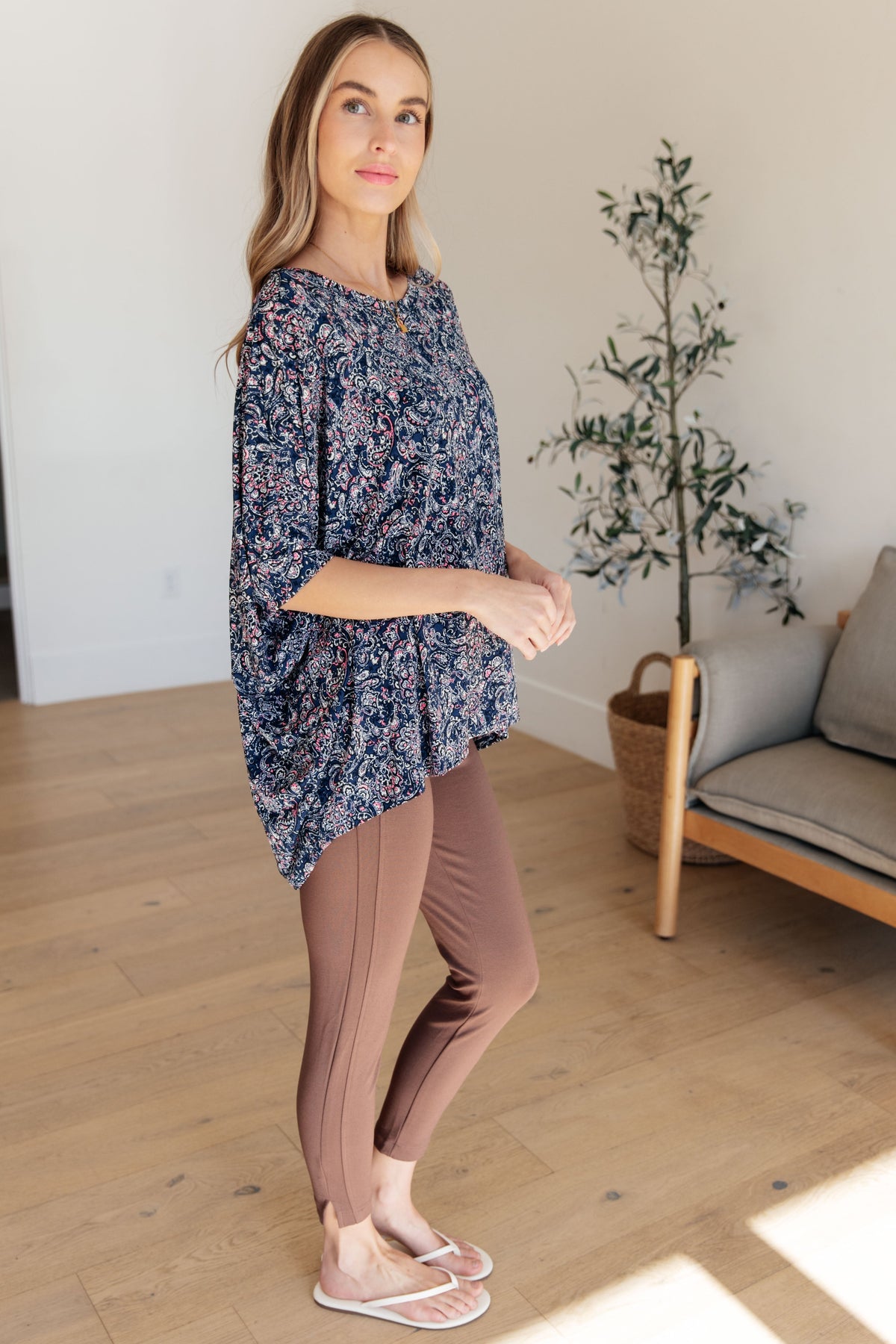 Essential Blouse in Navy Paisley