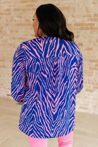 Lizzy Top in Blue Zebra