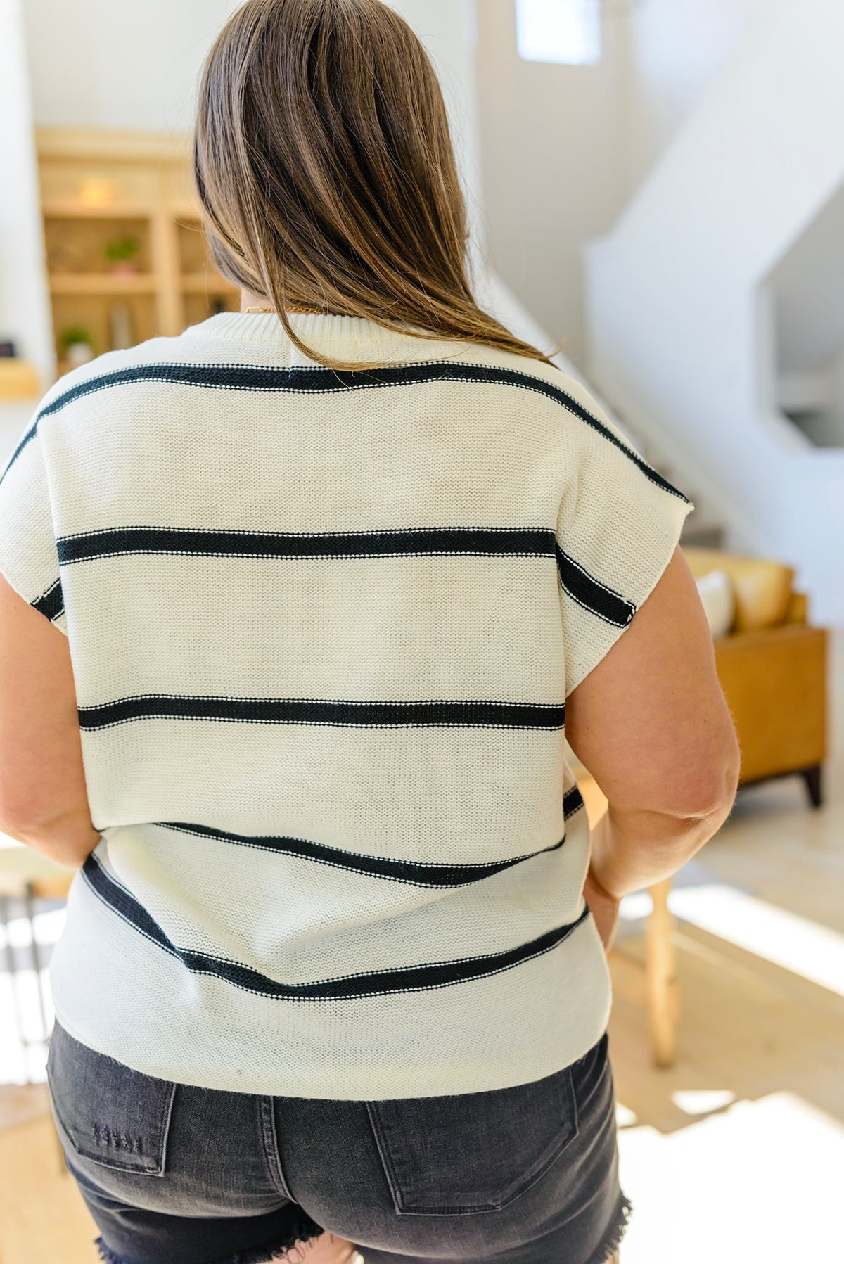 More or Less Striped Sleeveless Sweater