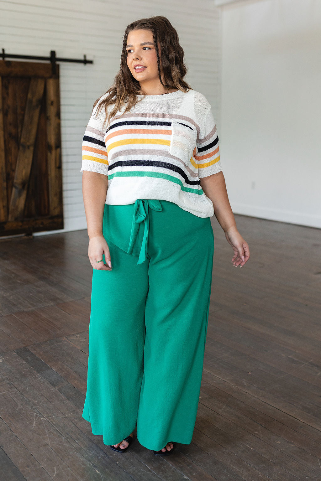 On The Other Side Wide Leg Pants in Green