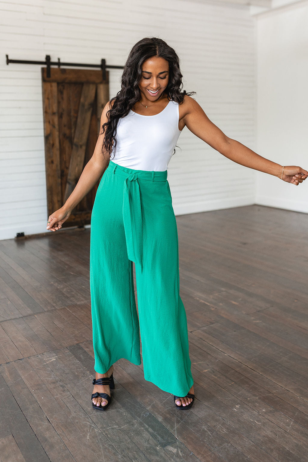 On The Other Side Wide Leg Pants in Green