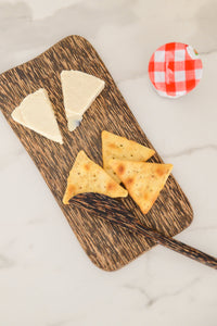 Palm Wood Cheese Board And Knife Set