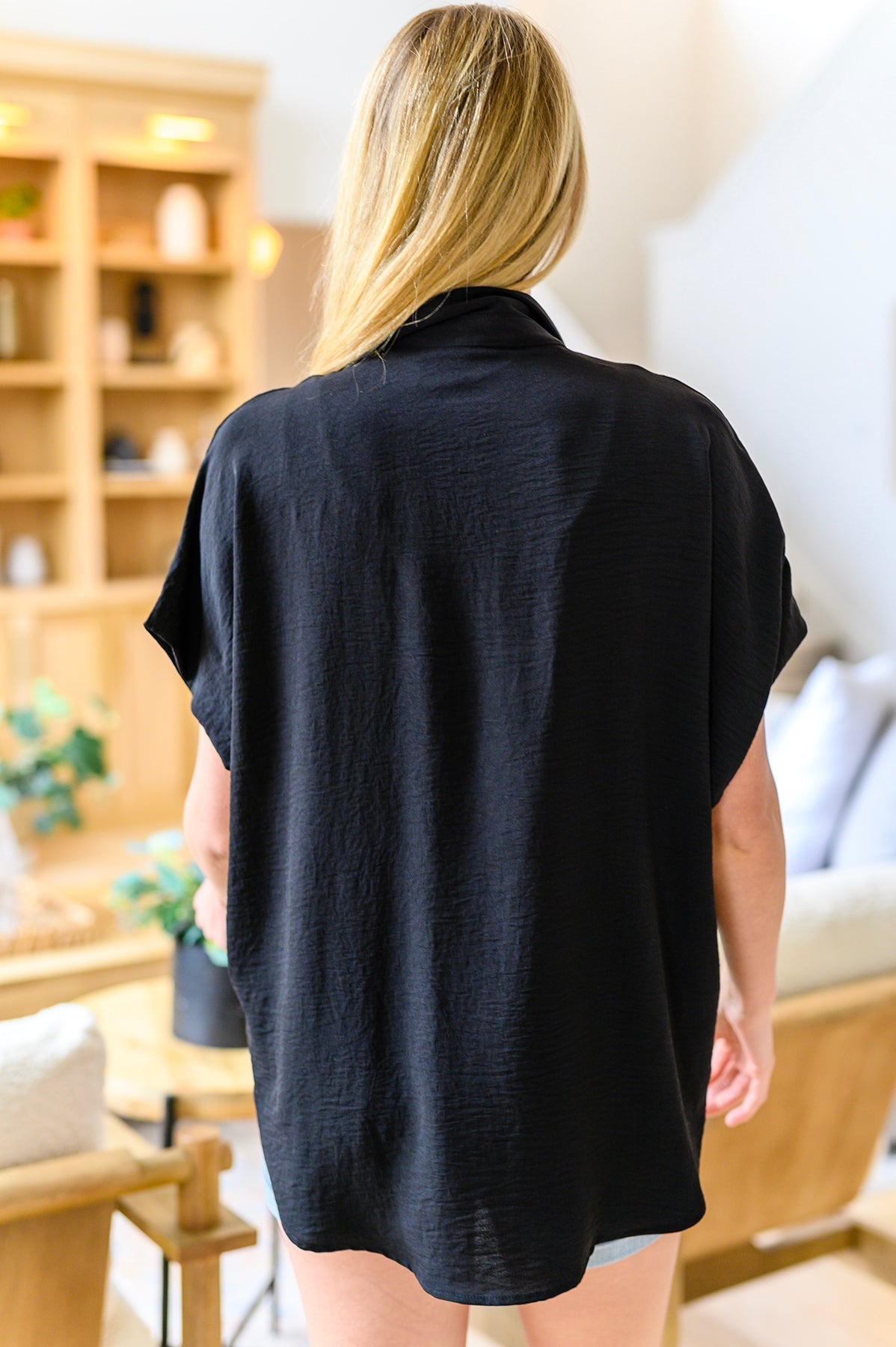 Sweet Simplicity Button Down Blouse in Black