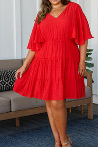 Sweet and Spicy Flutter Sleeve Dress