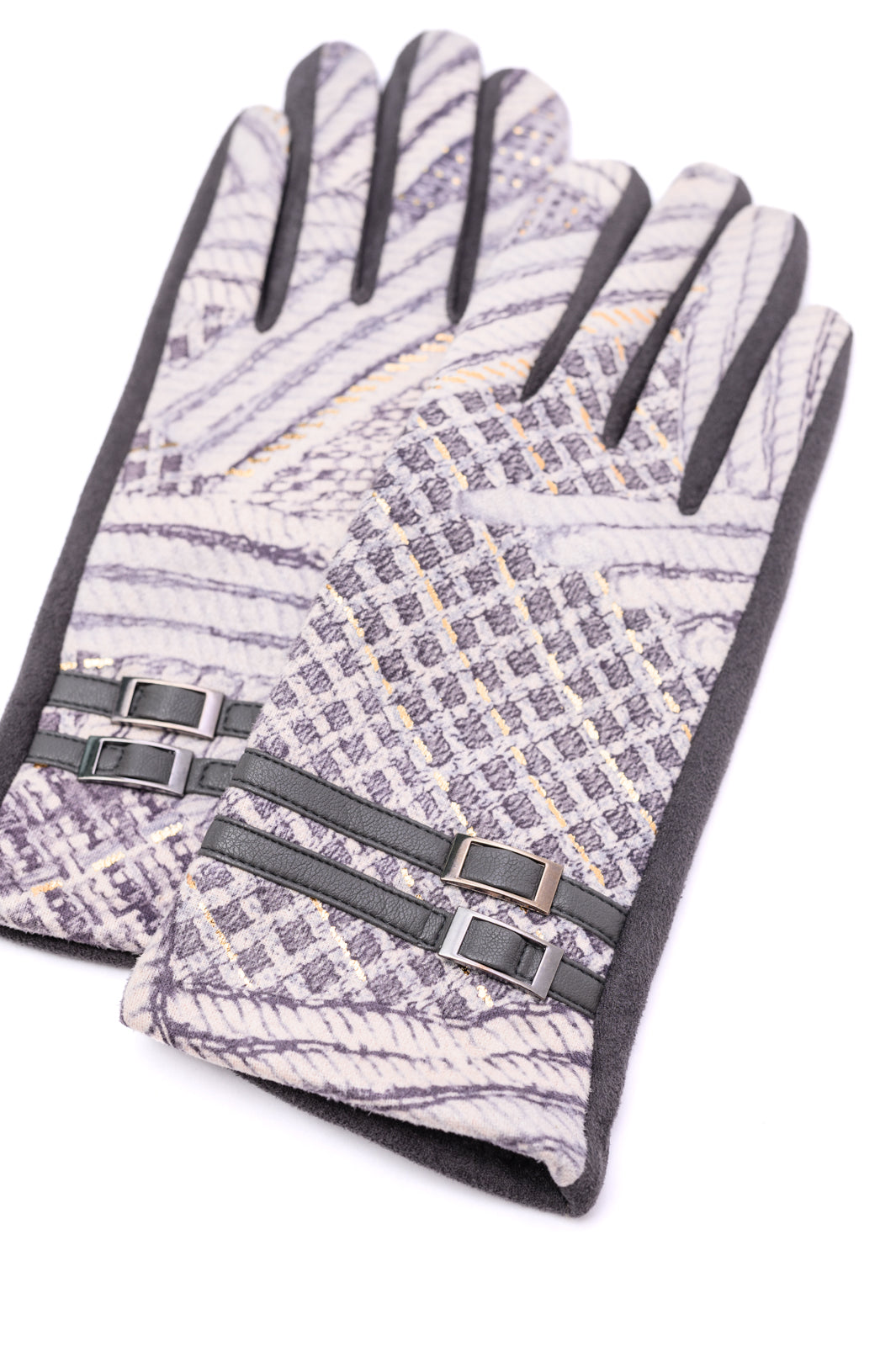 Textured and Buckled Gloves