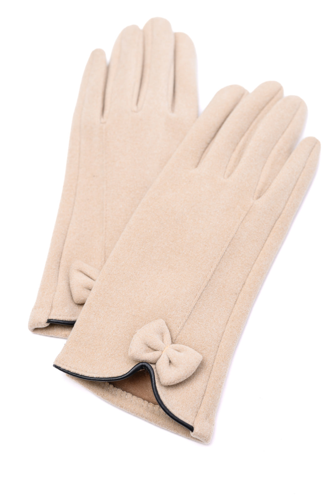 Wrapped In Bows Gloves in Beige